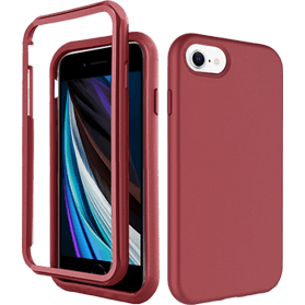 iPhone 7-8-SE2020-SE2022 verre trempé &amp; coque rouge