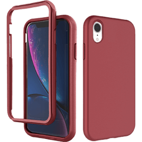 iPhone XR verre trempé &amp; coque rouge