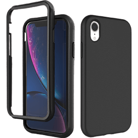 iPhone XR verre trempé &amp; coque noir