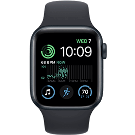 Apple Watch SE 2022 44mm aluminium noir wifi avec bracelet sport noir