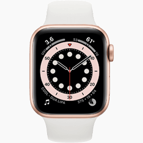 Apple Watch Series 6 44 mm aluminium gold wifi avec bracelet sport blanc