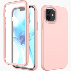 iPhone 12 verre trempé &amp; coque rose