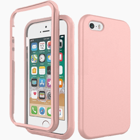 iPhone SE 2016 verre trempé &amp; coque rose