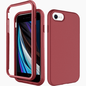 iPhone 7-8-SE2020 verre trempé &amp; coque rouge