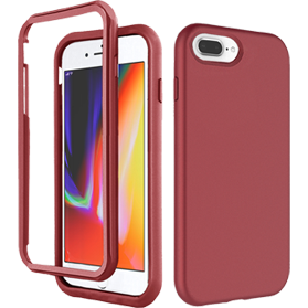 iPhone 7+/8+ verre trempé &amp; coque rouge