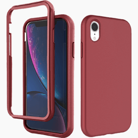 iPhone XR verre trempé &amp; coque rouge