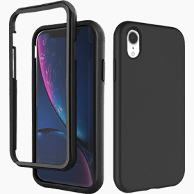 iPhone XR verre trempé &amp; coque noir