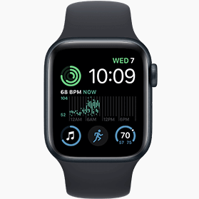 Apple Watch SE 2022 40 mm aluminium noir 4G avec bracelet sport noir    